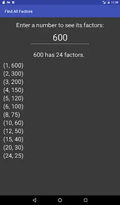 Factor Calculator android App screenshot 1