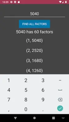 Factor Calculator android App screenshot 2